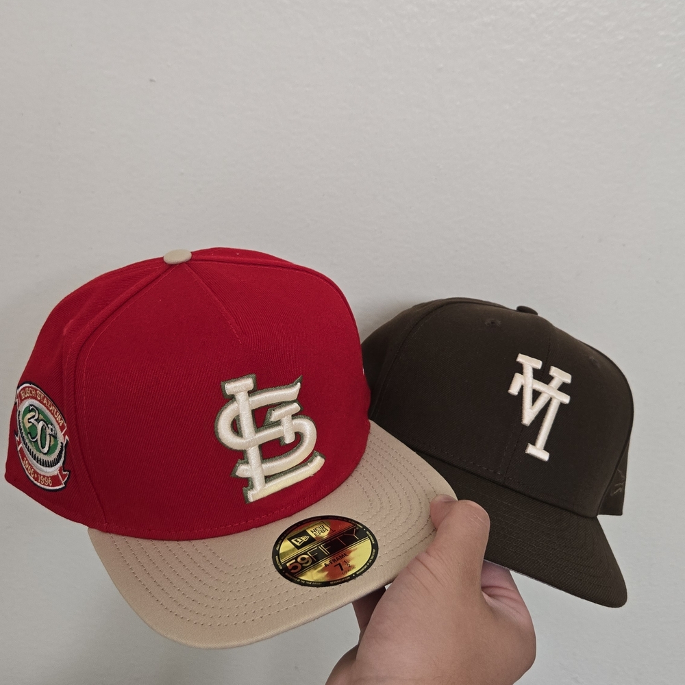 Upside Down Brown Los Angeles Dodgers & St. Louis Cardinals A- Frame Hat Bundle